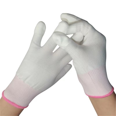 Guanti statici anti di lavoro di nylon del lavoro 13 guanti senza cuciture di misura ESD della cima della fibra del carbonio del calibro