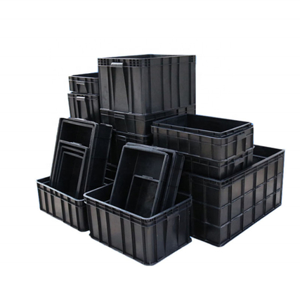 Il nero di plastica antistatico del contenitore di Tray Folding ESD di elettronica con i divisori