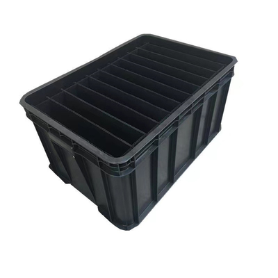 Circolazione di plastica conduttiva di SMT dello scaffale ESD di stoccaggio del nero elettronico della scatola antistatica