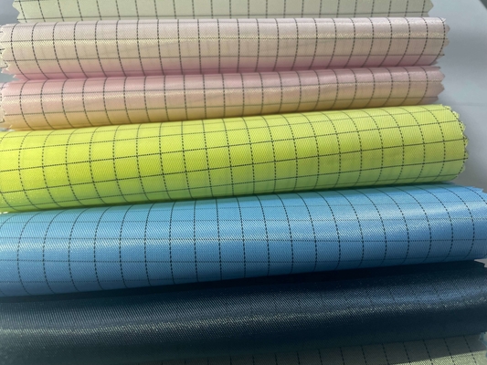Anti tessuto conduttivo statico della saia del cotone del poliestere 35% di 65% per l'abbigliamento di ESD