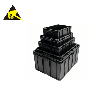 Scatola di plastica conduttiva antistatica dei contenitori ESD di Tray With Dividers Black Antistatic del recipiente del locale senza polvere ESD con la copertura