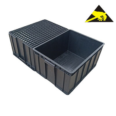 Scatole conduttive logistiche di plastica di stoccaggio statico di ESD Tray Box Bins Pp Folding le anti si imbarcano su grande Tote Box