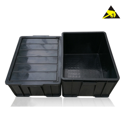 Anti contenitori statici del vassoio ESD del nero di piegatura del cartone di contenitore antistatico antistatico di plastica di contenitore per elettronica