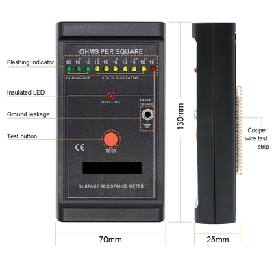 Monitor portatile nero di rilevazione di elettricità di elettricità statica del tester della cinghia di polso di ESD