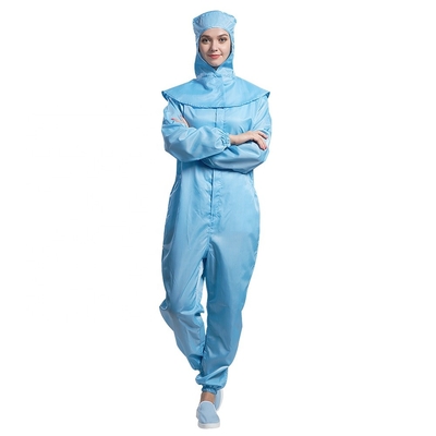 Anti tuta unisex antipolvere statica respirabile degli indumenti ESD con la chiusura lampo