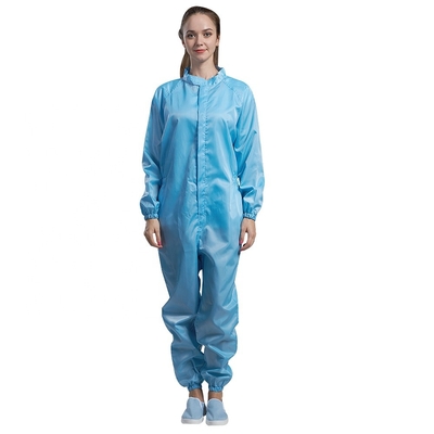 Anti tuta unisex antipolvere statica respirabile degli indumenti ESD con la chiusura lampo