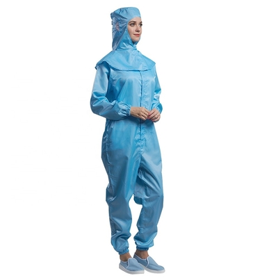 Anti tuta unisex antipolvere statica respirabile degli indumenti ESD con la chiusura lampo