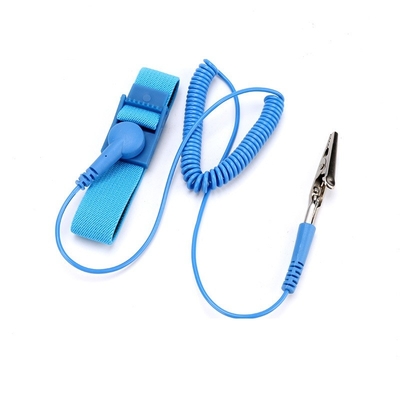 3meters linea blu braccialetto della cinghia di polso del tessuto ESD del PVC per il locale senza polvere