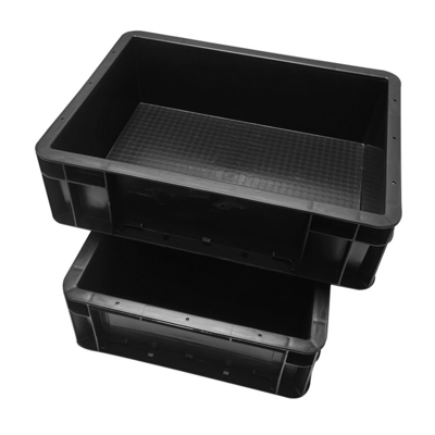 Scatole di plastica conduttiva di ESD Tote Box ondulato antistatico nero