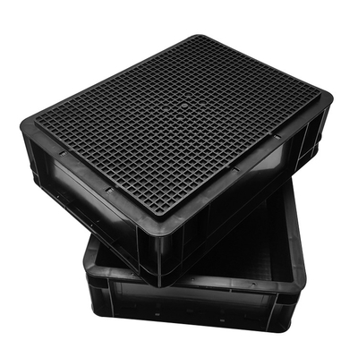 Scatole di plastica conduttiva di ESD Tote Box ondulato antistatico nero