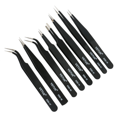 Acciaio inossidabile di punta eliminabile di ESD Vetus Lash Tweezers Eyebrow Medical Slant