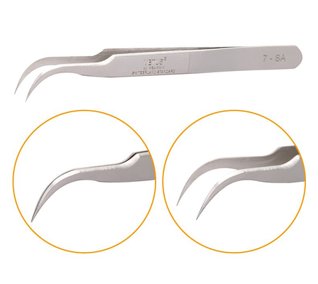 Estensione diritta del ciglio di paia di LashArt Vetus Lash Tweezers Curved Fine Point