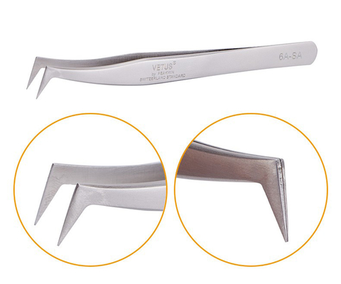 Estensione diritta del ciglio di paia di LashArt Vetus Lash Tweezers Curved Fine Point