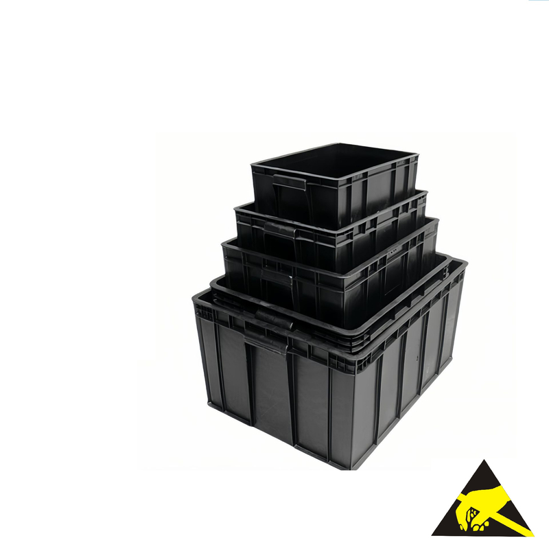 Scatole conduttive del recipiente antistatico di plastica antistatico di ESD Tray Container Esd Component Tray per elettronica