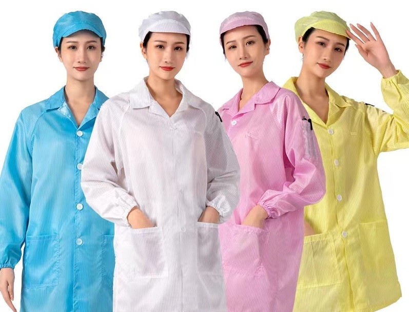 Pantaloni incappucciati del lavoro della manica dell'anti locale senza polvere statico lungo della maglietta ESD 2.5mm